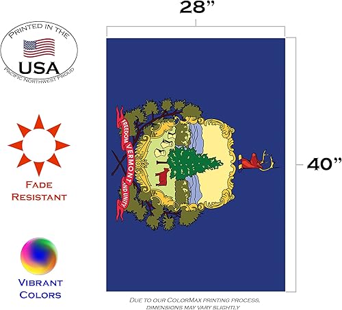 Miniatura 2 de Vermont State Flag 28 x 40-Inch Decorative USA-Produced House Flag