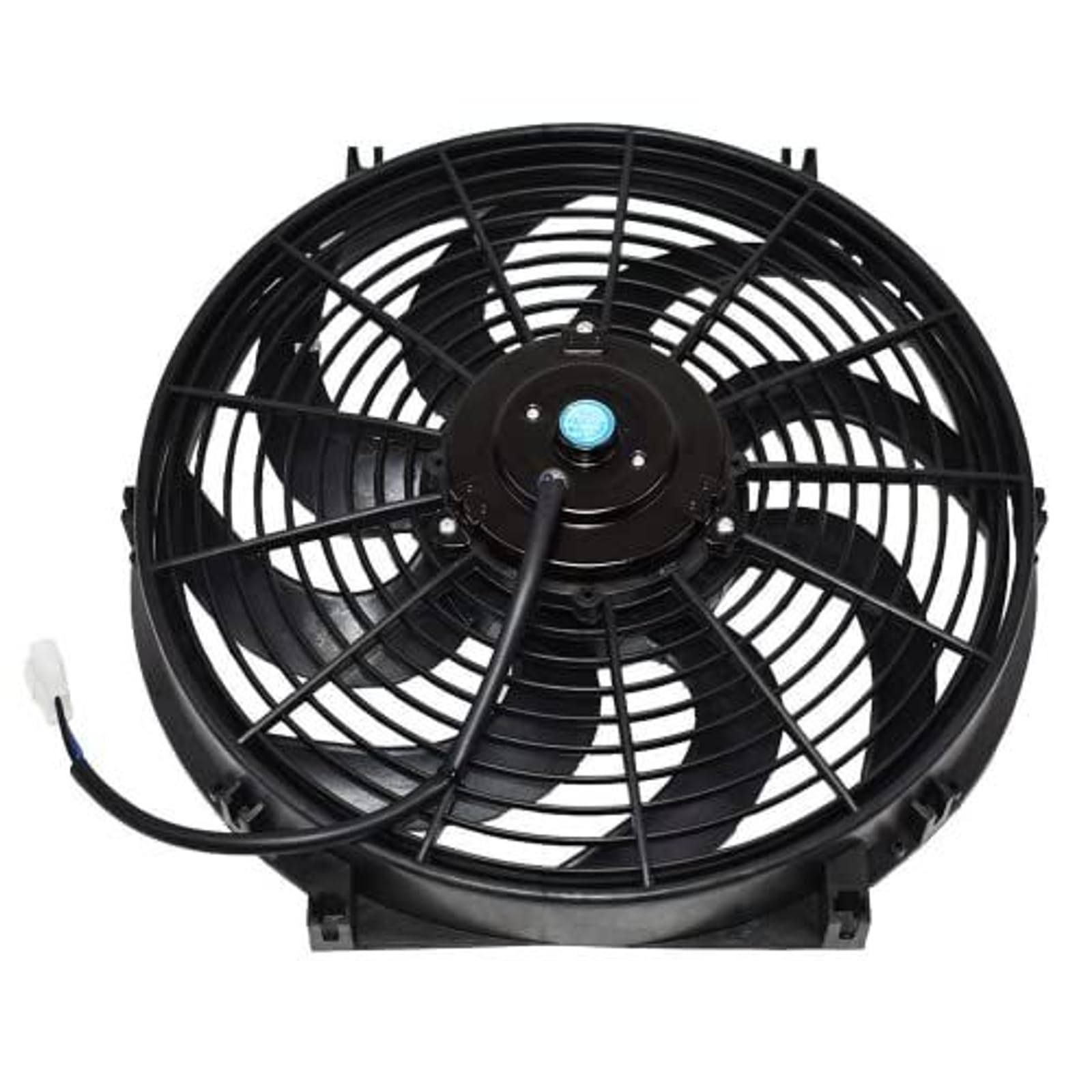 A-Team Performance 110011 Universal Electrical Radiator Cooling Fan 14" Heavy Duty 12 Volts Wide Curved 8 Blades 2400 CFM Reversible Push or Pull with Mounting Kit