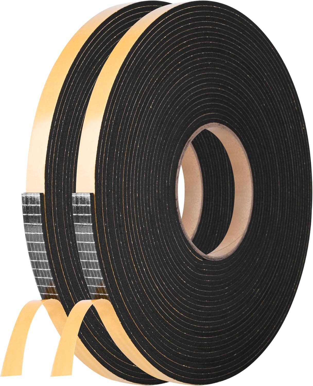 Kikerike Self Adhesive Foam Tape Weatherstrip 1/2In x 1/4In x 16.5Ft High Density Foam Insulation Strips Seal Weather Stripping with Strong Adhesive for Door and Window Sound Isolation Soundproofing