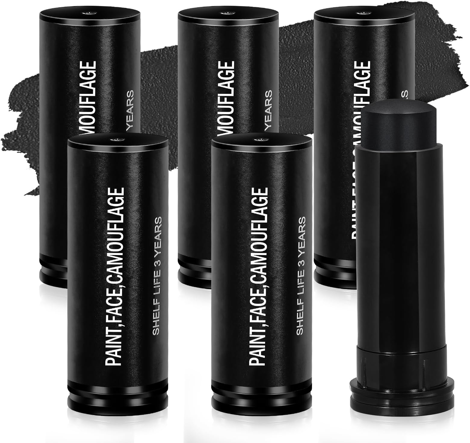 6-Pack Baseball Stick Sports Eye Black, Football Face Paint Eyeblack Outdoor Sports Eye Black for Baseball Softball Lacrosse Anti Glare Sun and Stadium Light Halloween Cosplay Costume Parties