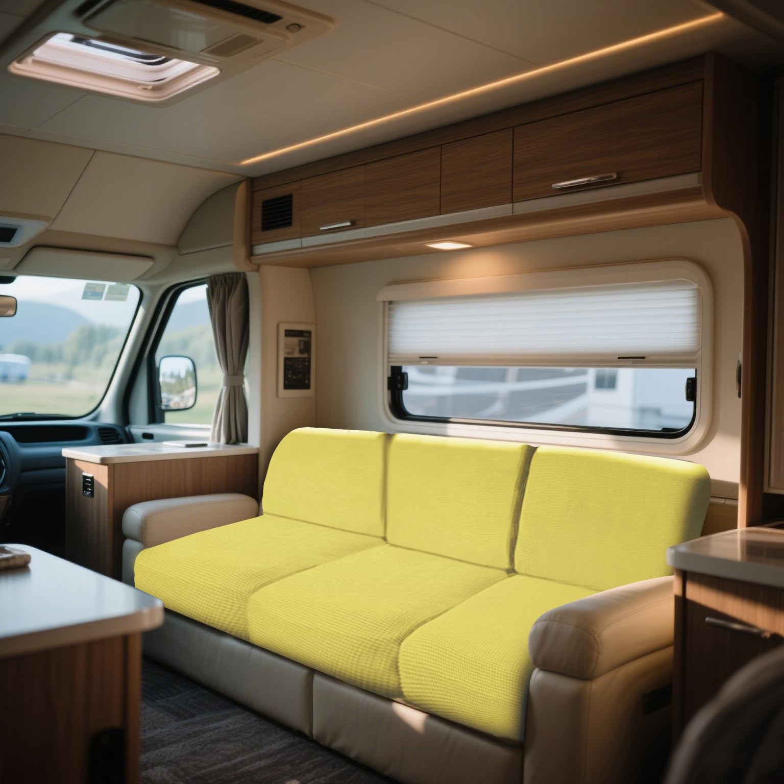 WEJOY Seat Cover Stretch for Caravan Non-slip RV Dinette Cushion Covers Couch Cushion Covers for Camper Sofa Bench