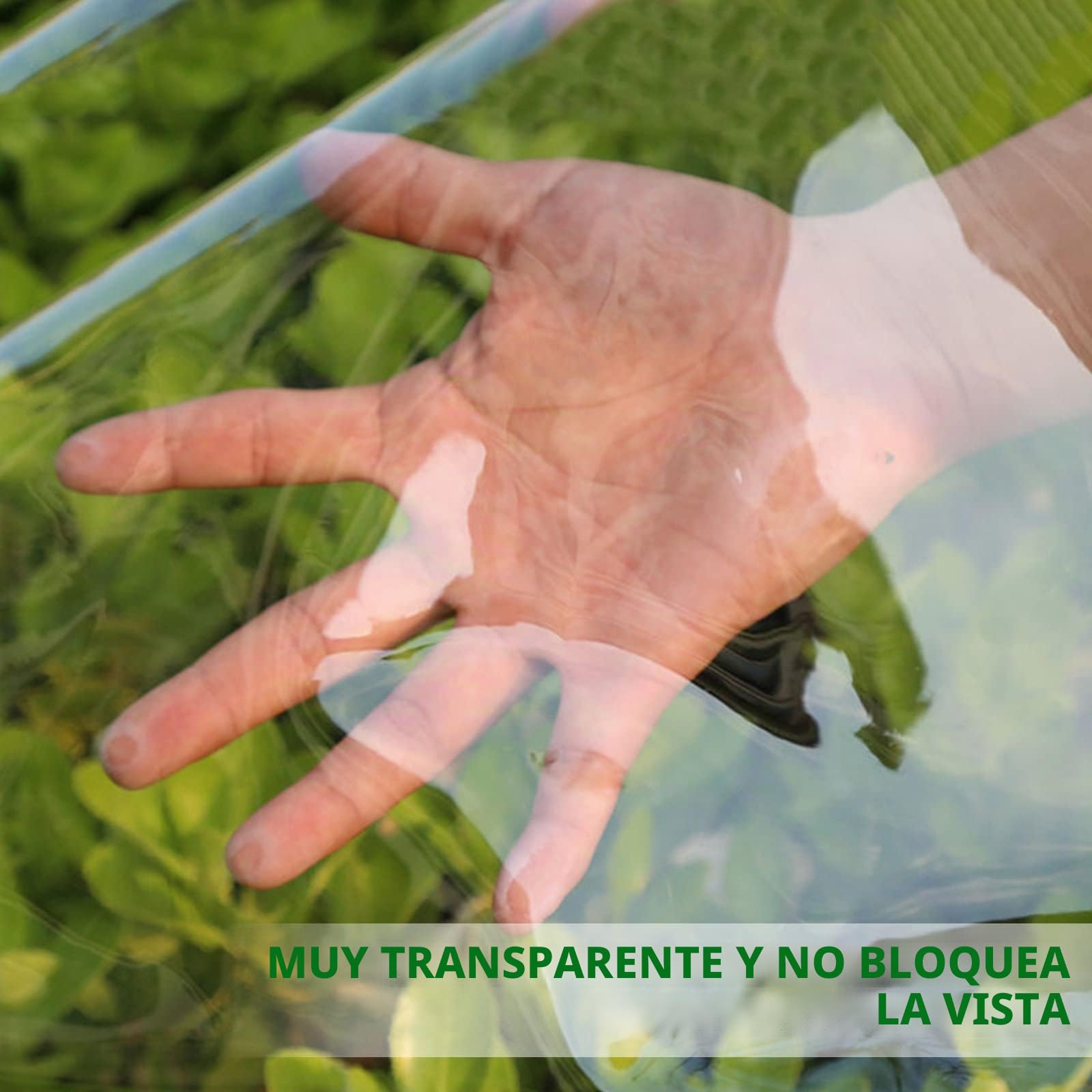 Lona Transparente con Ojales para Exteriores,OKYUK Lona Transparente de PVC de 420 g/m², con 20 Bridas, 12 Bandas de Goma con Bolas, 10 m de Cuerda de fijación Adecuada para pabellones(2x2.5m)