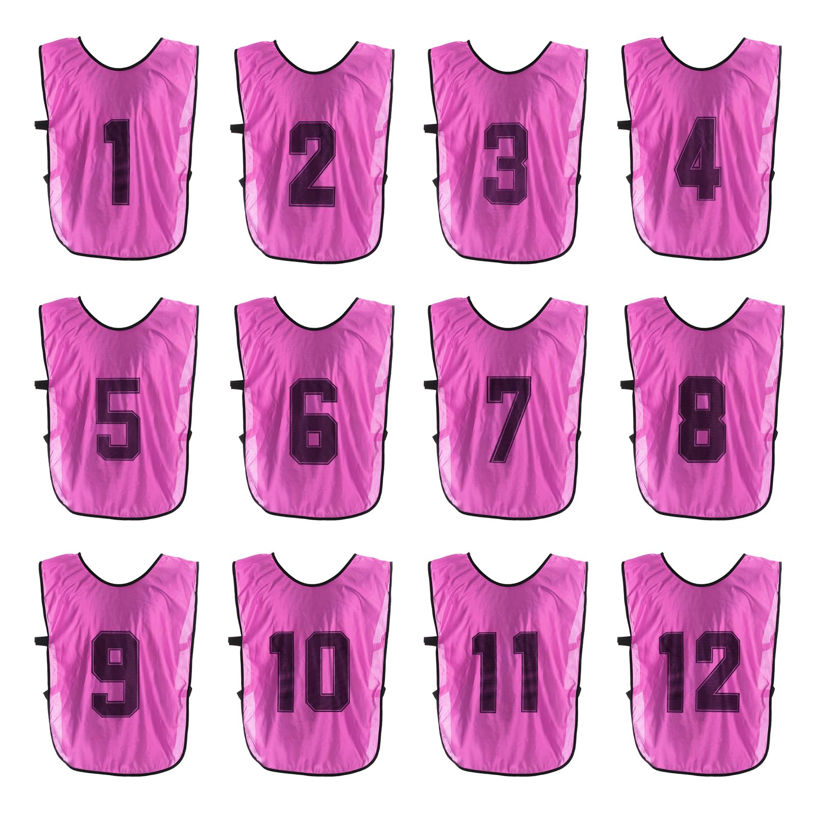 PATIKIL Gilet da allenamento per calcio, pinnies sportivi di squadra, reversibili, numerati, con cintura