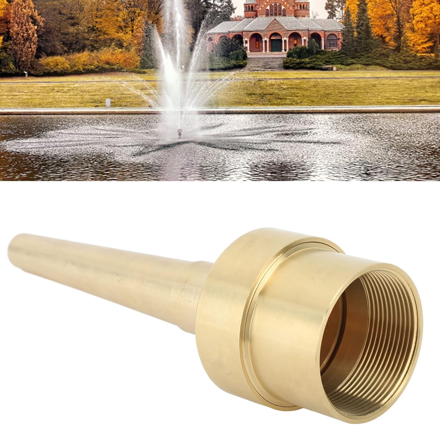 Straight Fountain Nozzle Brass, G2.5in Universal Direct Jet, Durable Lawn Fountain Accessory - Wide Spray Range, Rotatable Spherical Joint, Ideal for Parks and Gardens (G2 Inch)