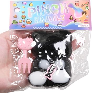 1pcs Squishy Cat Squeeze Toys, Squeeze cat Kawaii Sticky Squishies Stress Relief Squishies for Kids Party Favors, Pinch Family Fidget Toys Squishy Suitable Adults Kids