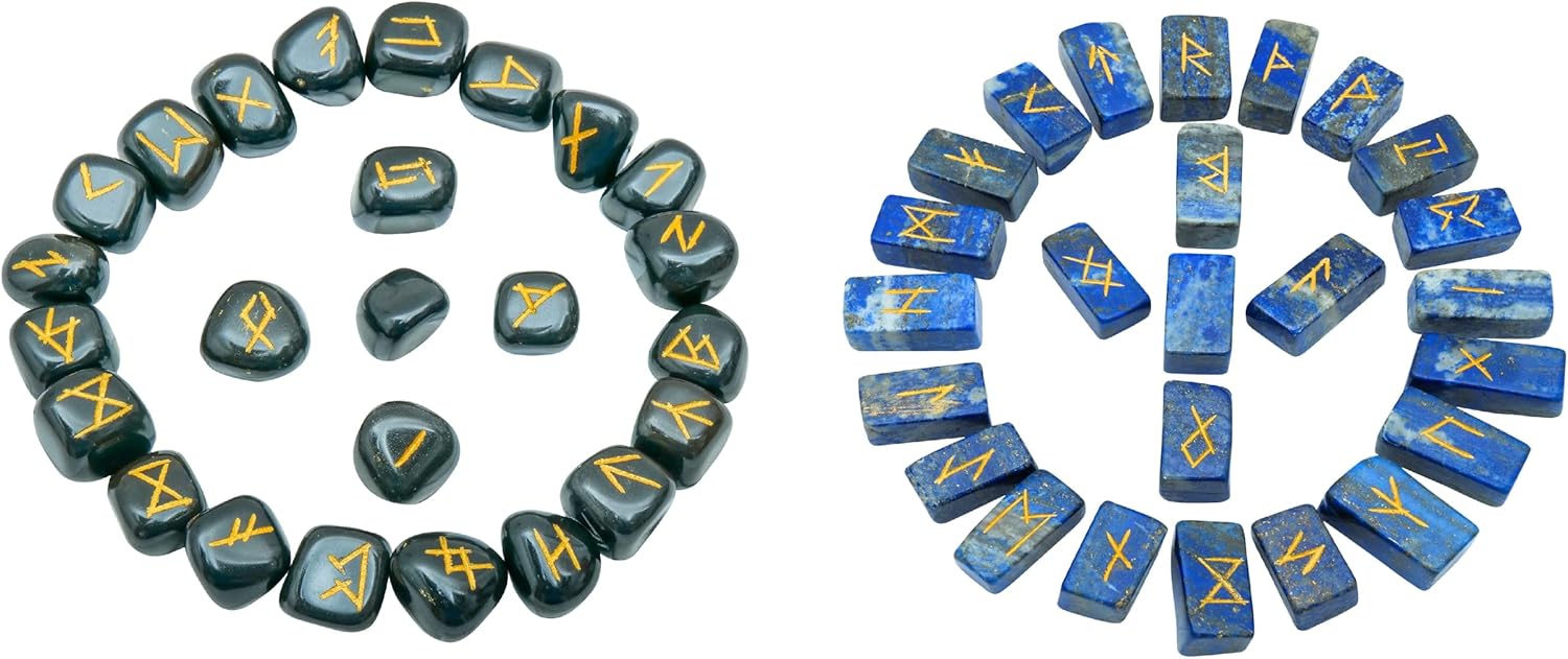 Black Tourmaline, Rune Stones Set, Rune Stones Futhark