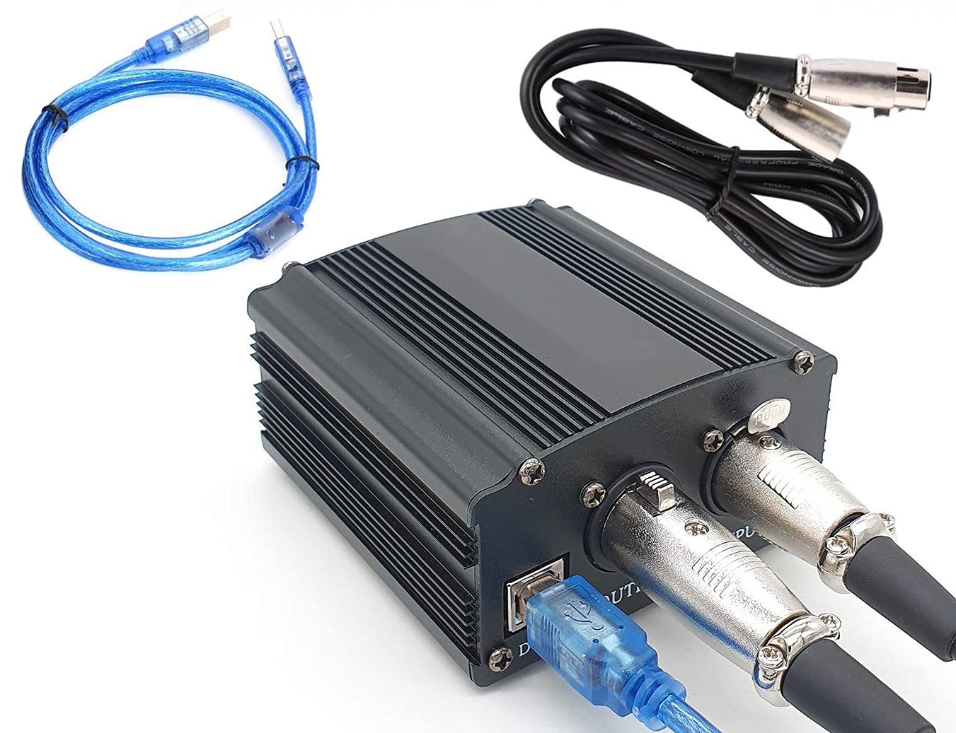 SOUVENNIR Phantom Power Supply for Condenser Mic Anti-Noise 48V Phantom Power Music Recording Equipment interface audio mixer with 3.5 mm cable