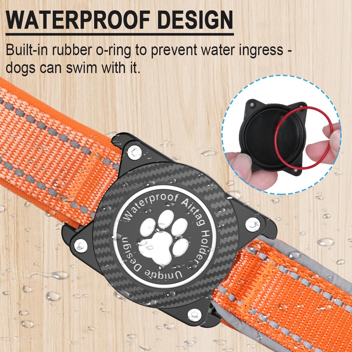Ytanest Waterproof Airtag Dog Collar, Dog Collar with Apple Air Tag Holder - Image 2