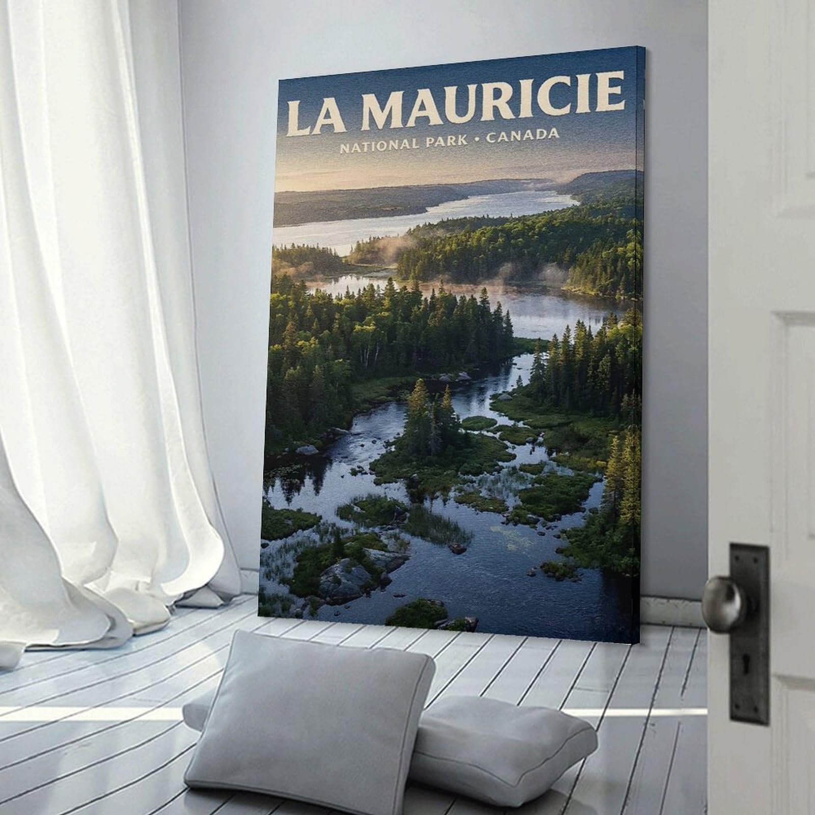 Junmoney La Mauricie National Park Canada Wall Picture Print 24x36inch(60x90cm), for Corridors, Hallways Or Apartment Entries, Wall Decor to Refresh Empty Corners