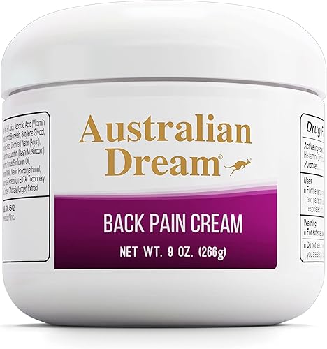 Australian Dream Crema para el dolor de espalda para cuello cuerpo dolores musculares o dolor de espalda tarro de 9 onzas