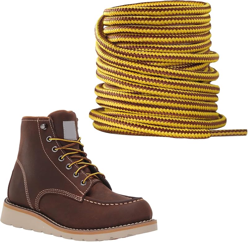 Round Boots Laces for Carhartt Steel-Toe, Mens/Women Heavy Duty Replacement Shoelaces