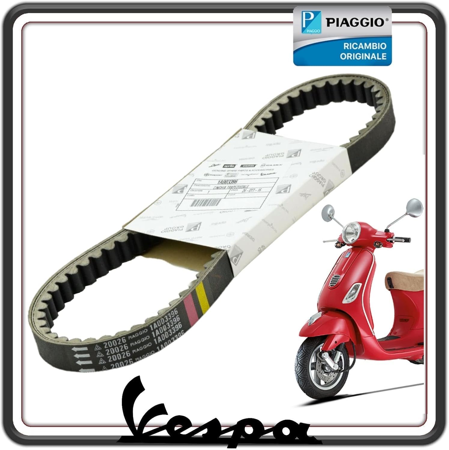 Correa de transmisión para Piaggio Vespa SPRINT 4T 125 de 2014 a 2019 - Liberty 4T 3V 125 de 2013 a 2017 - Vespa Primavera 4T 3V 125 de 2013 a 2019 - Vespa LX 125 de 2013 a 2019 018 Original
