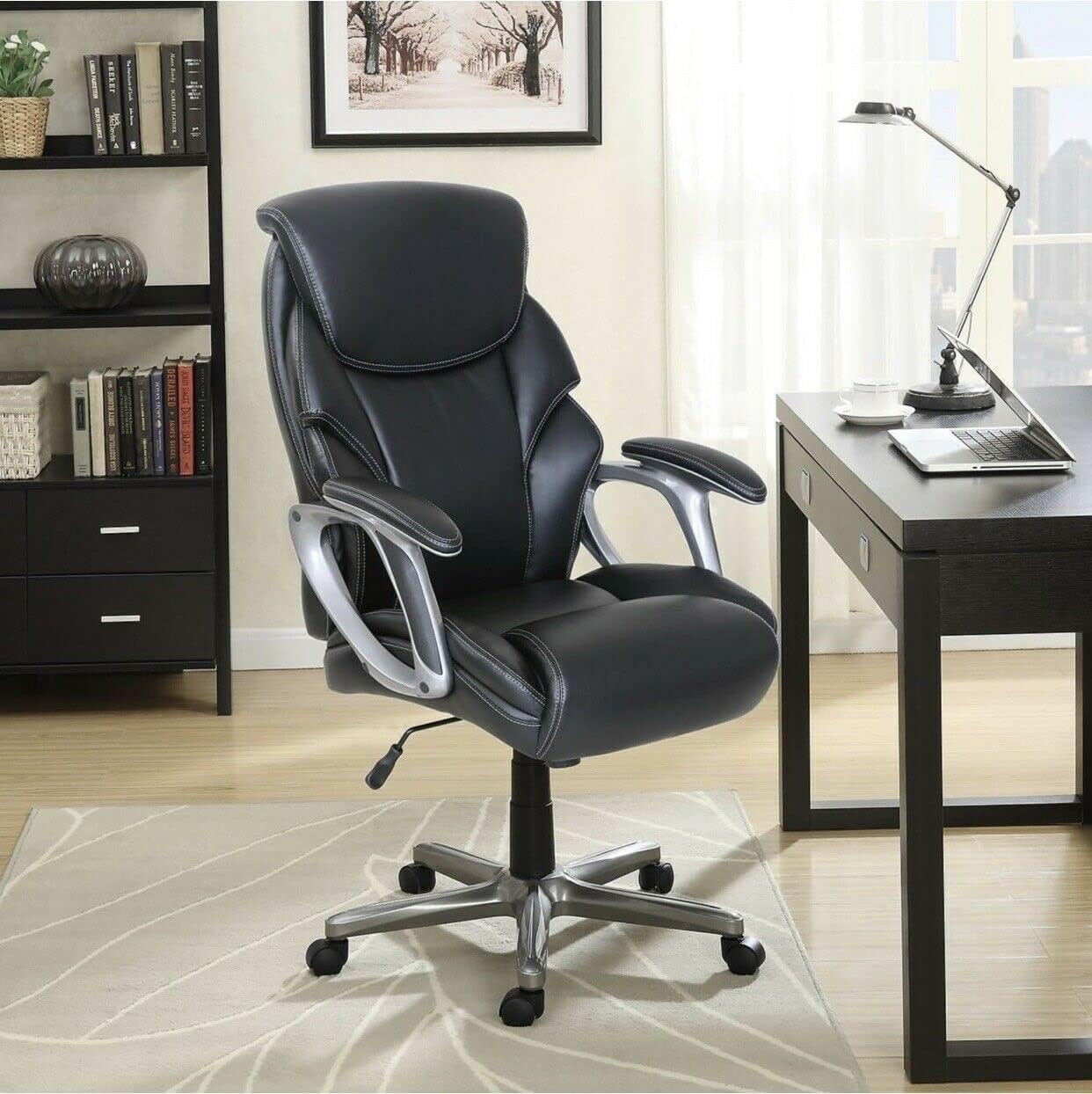 Office Chair Leather Manager's Office Computer Chair Black Desk Chair Gaming Chair