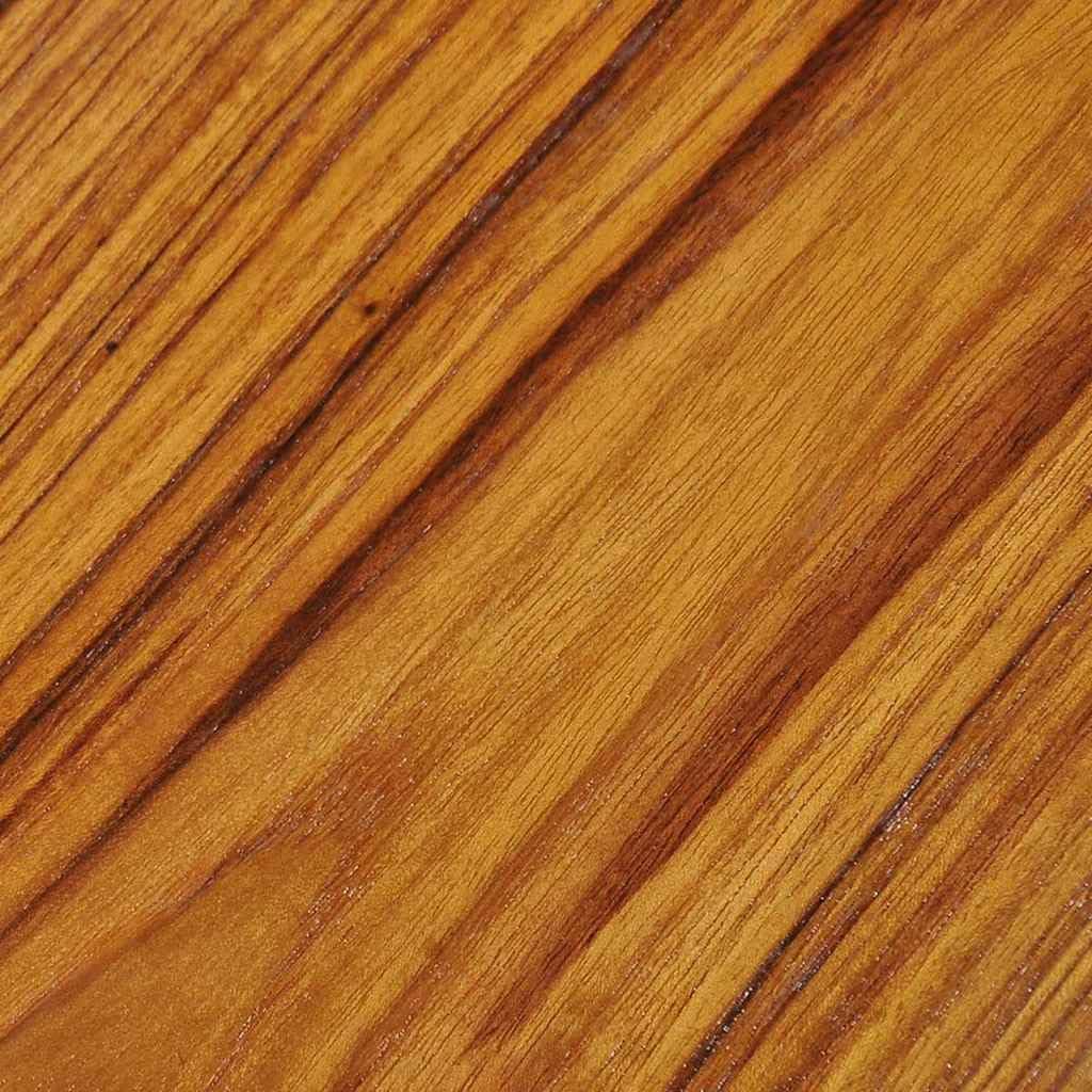 vidaXL Coffee Table, Round End Table with Wood Legs, Side Table for Living Room Bedroom, Home Furniture, Industrial Style, Teak Resin