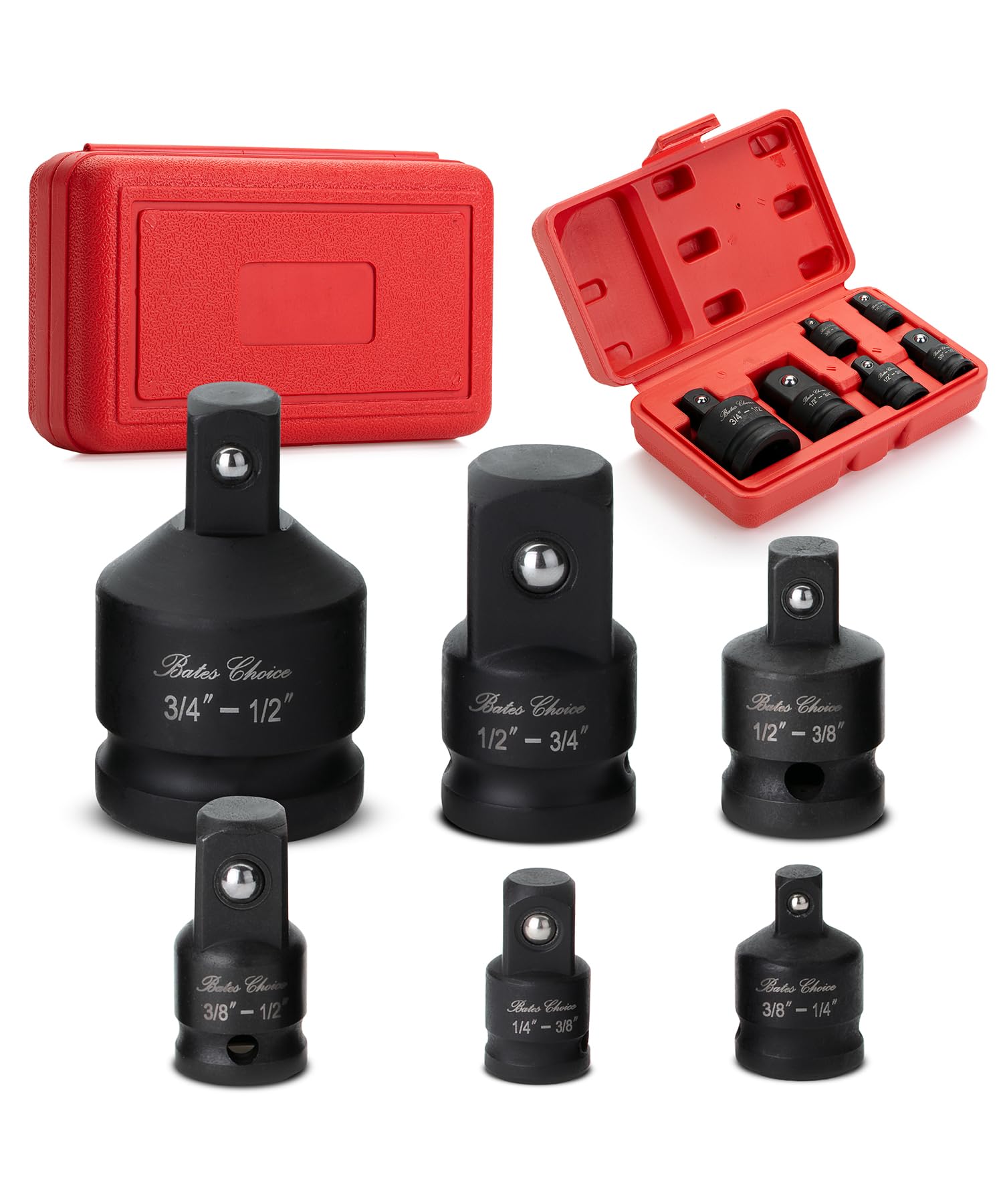 Bates Impact Socket Adapter Set - Reducer Set 6 PCs, 1/4", "3/8", 1/2", 3/4" Drive Impact Socket Adapteroniads Geometry2011
