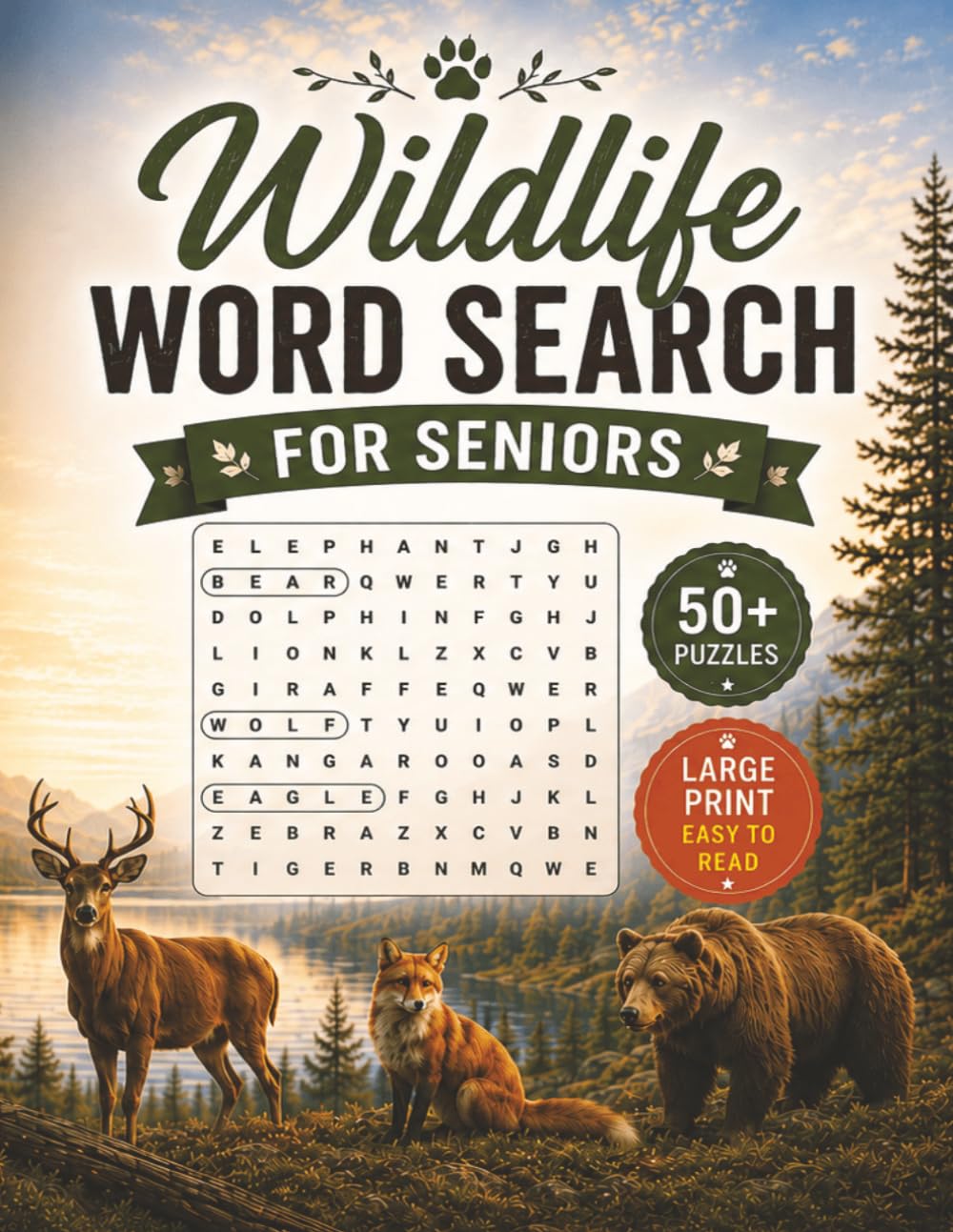 Large Print Wildlife Word Search Puzzle Book For Seniors: Word Searches with Easy-to-Read Large Print about Animals & Wildlife Nature | 8.5 x 11 ... | Gift for Seniors, Parents & Grandparents
