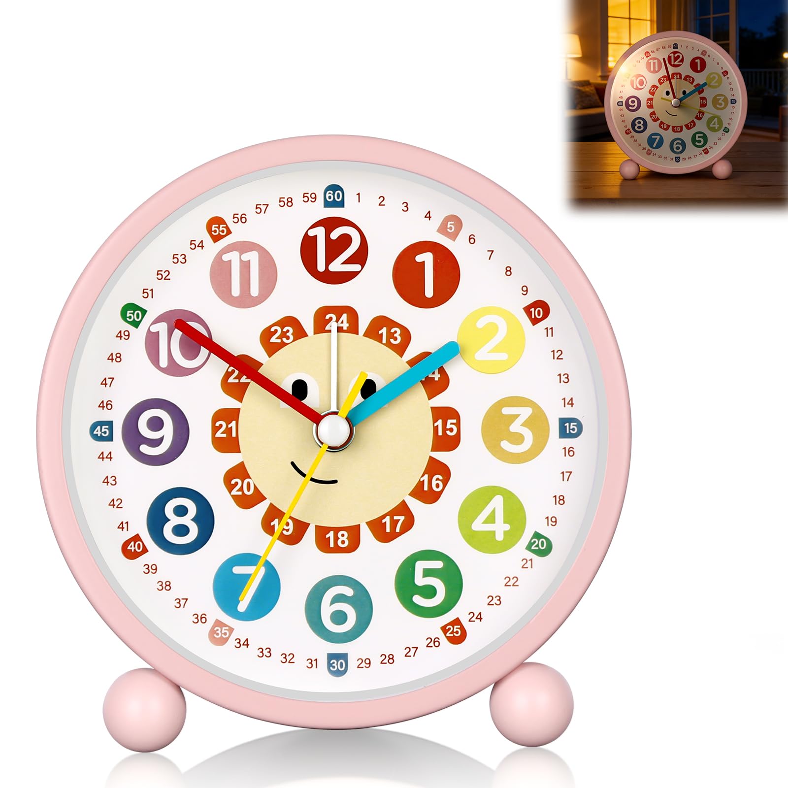 Despertador Infantil sin tictac,Despertador Infantil Silencioso Sin Tick Tick con luz Nocturna y Función de Repetición,Despertador Infantil para Oficina,Dormitorio,Niños,Reloj con Pilas — view 11