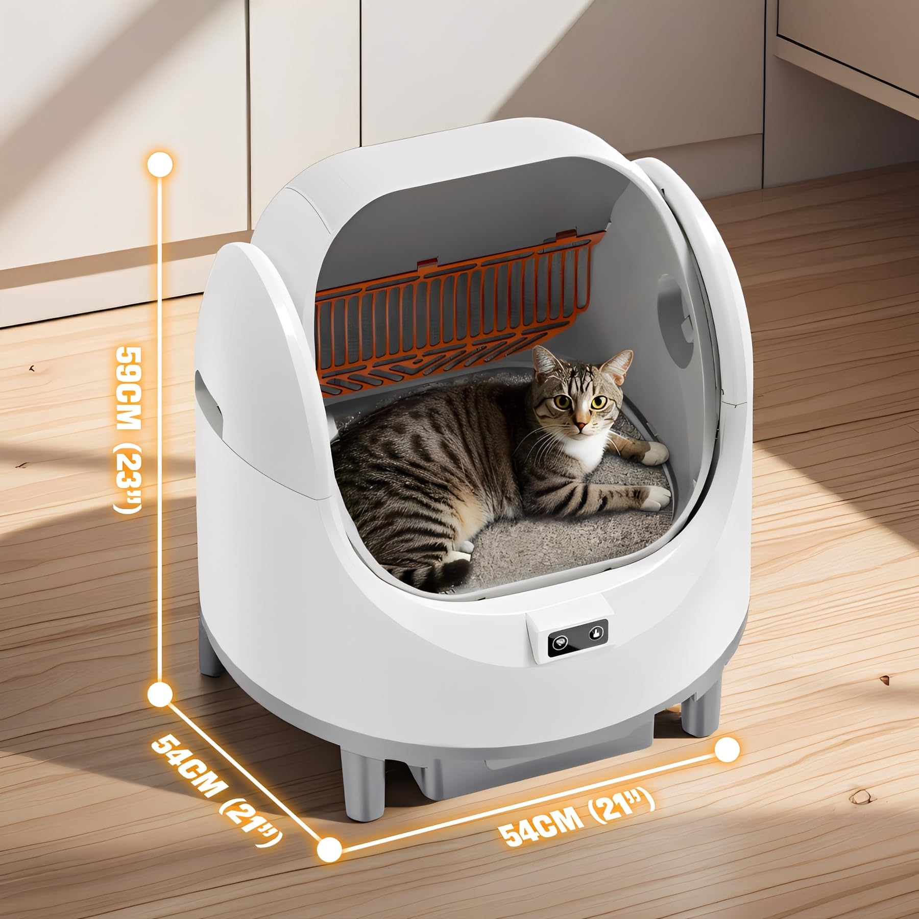 Arenero Gatos Autolimpiable, Caixa de Areia para Gatos, Arenero Automatico | Control por App, Silencioso y Seguro, Caja de Arena Automática con Protección Integrada, Ideal para Múltiples Gatos