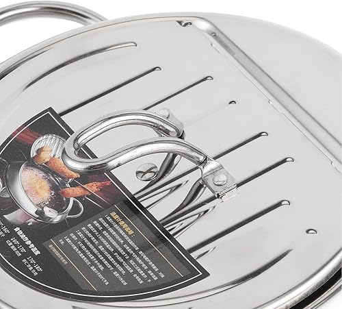 Miniatura 7 de Olla para freír tempura japonesa de acero inoxidable con termómetro, mini olla de acero inoxidable para papas fritas, camarones, alas de pollo y