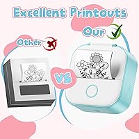 Vista 3 de Phomemo Papel adhesivo blanco - para mini impresora Phomemo T02/T02Pro/Q02E/M02X/Y02C/Q02, para notas de estudio, fotos, bricolaje, calcomanías