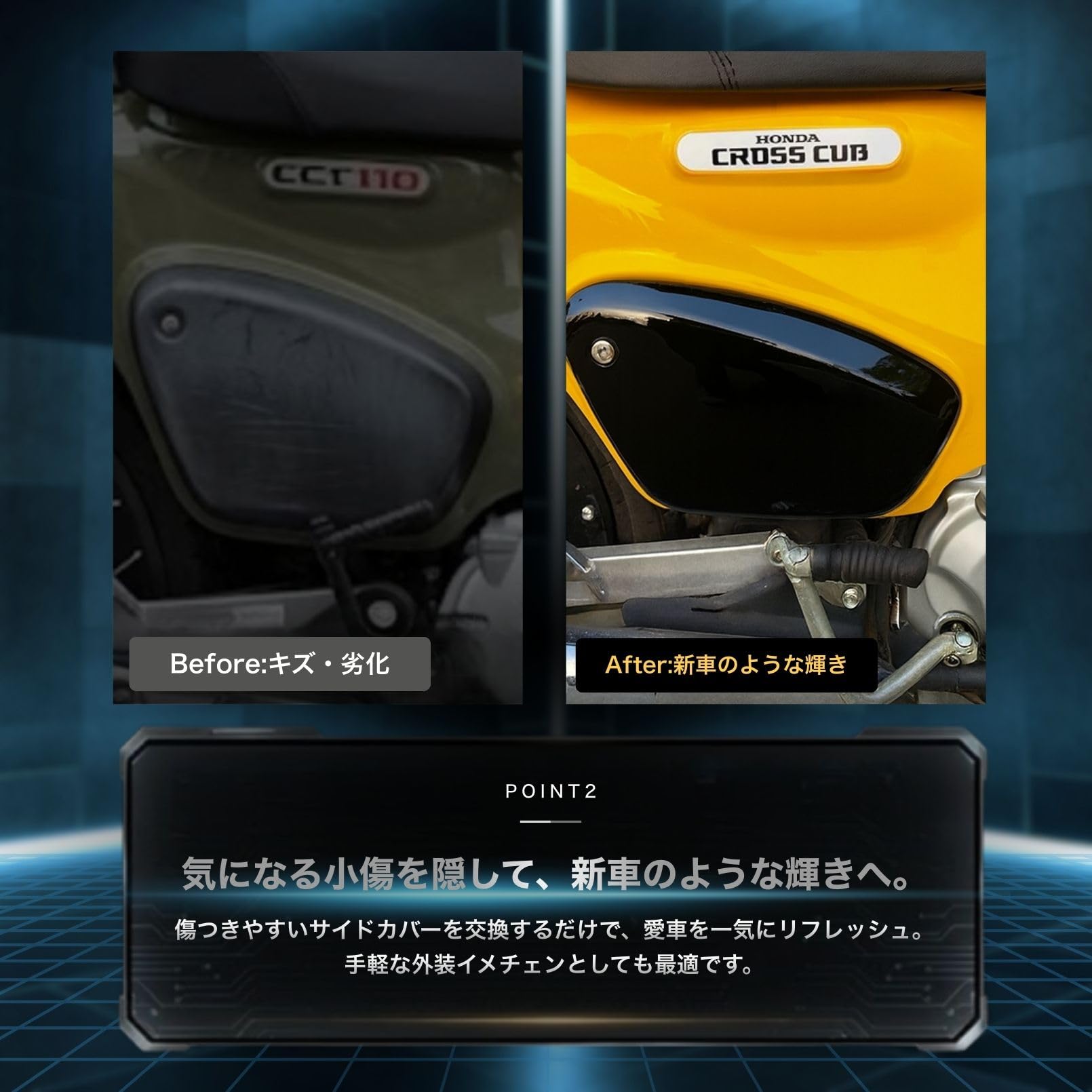 Amazon | Flatlnd クロスカブ 110 JA45型 サイドカバー 左右セット