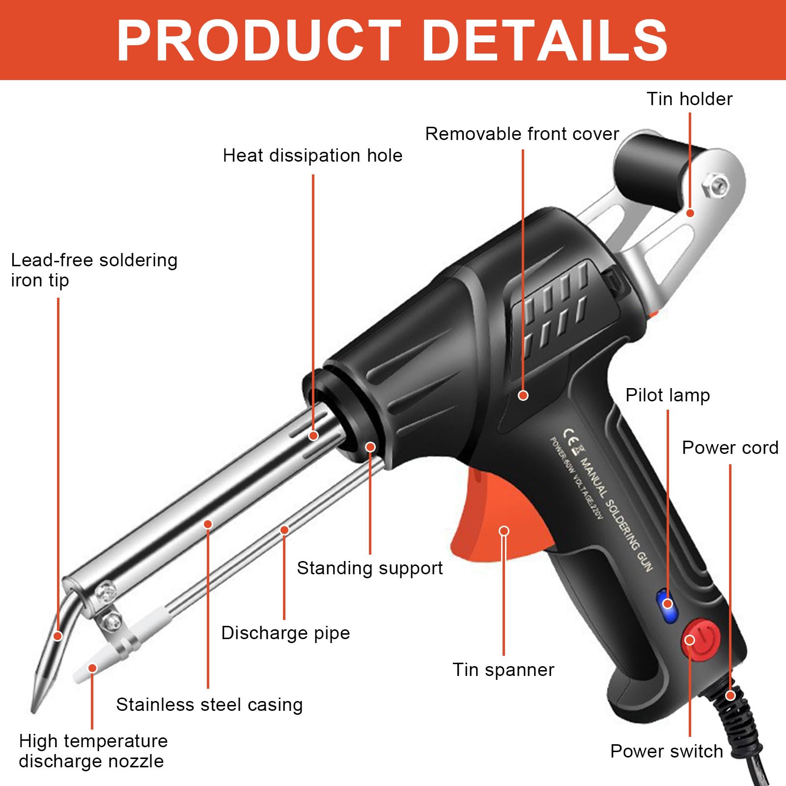 Industrielle Laserschweißwerkzeuge, Internally Heated Industrial Welding Tools, Laserschweißpistole, Handgehaltener Automatischer Kabelgebundener Lötkolben mit Interner und Externer Heizung