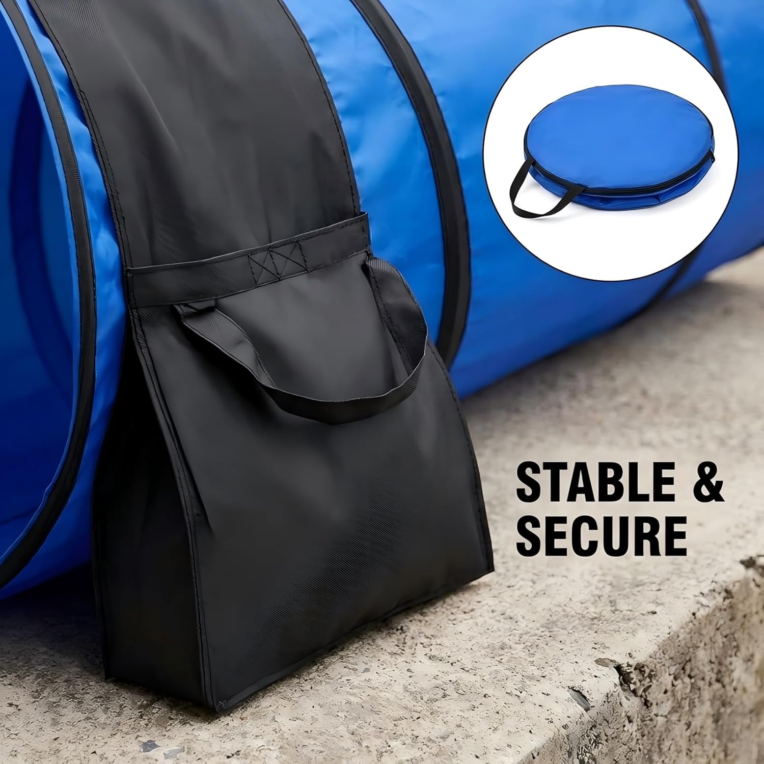 28in Dog Tunnel for Large Dogs, 10ft Heavy Duty Dog Agility Training Equipment with 3 Sandbags & 4 Stakes, Portable Pop Up Pet Play Tunnel, Professional Agility Kit