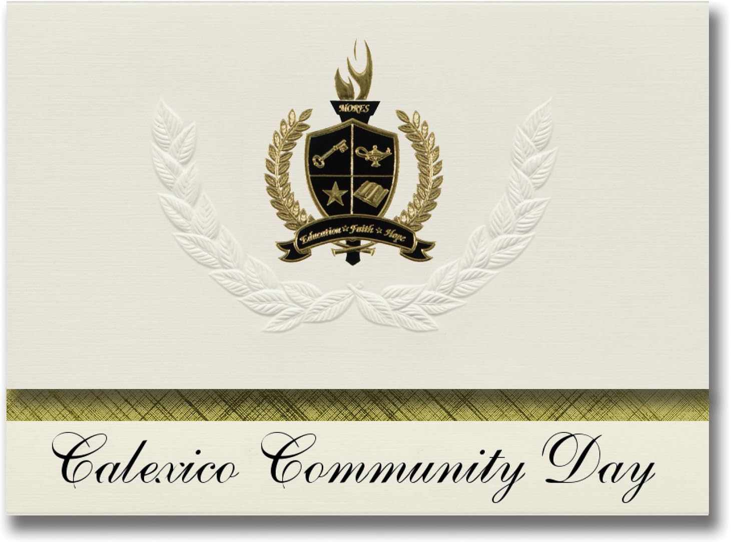 Signature Announcements Calexico Community Day (Calexico, CA) Graduation Announcements, Presidential style, Basic package of 25 with Gold & Black Metallic Foil seal