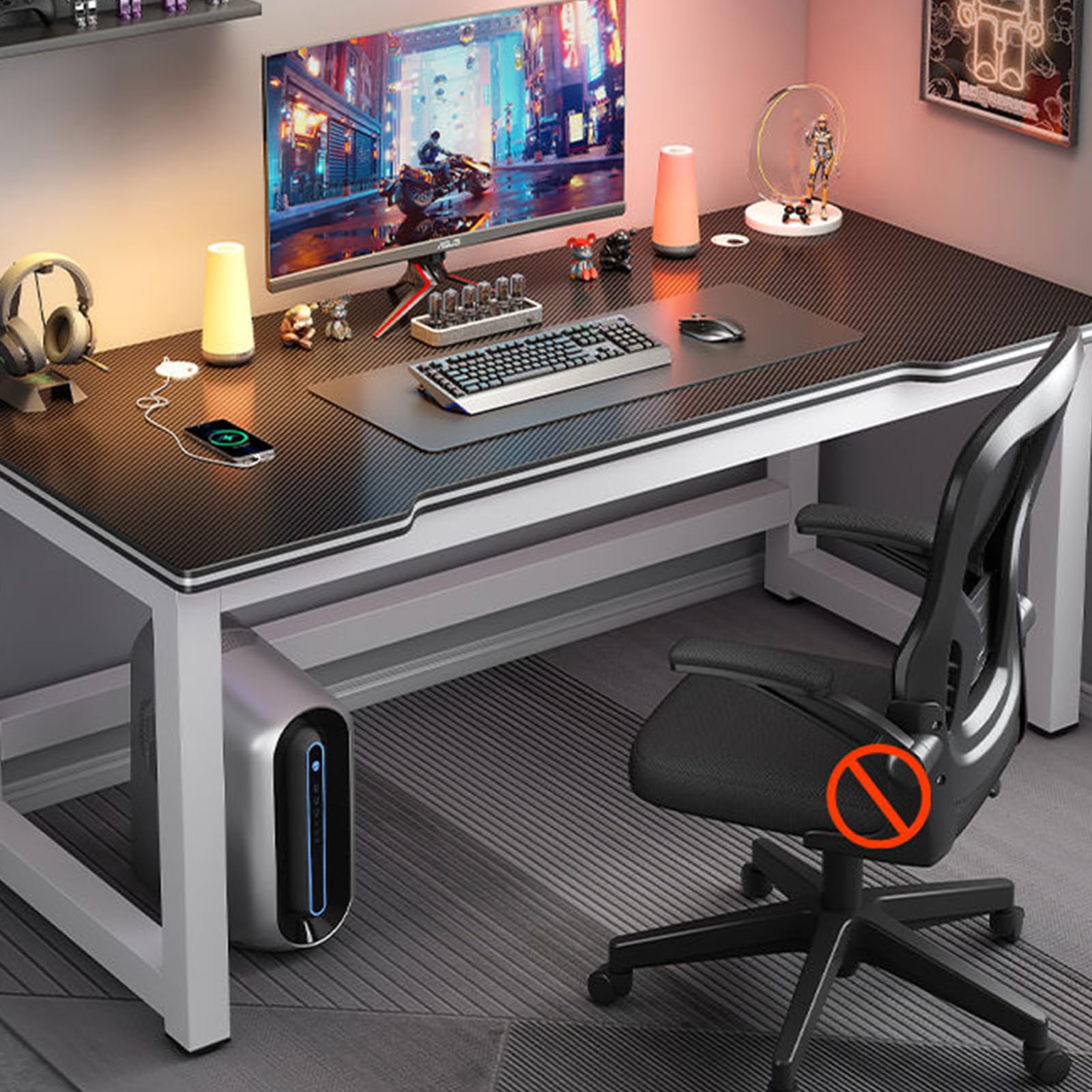 Amazon | Rytgdxss パソコンデスク 幅60cm作業台 150cm 幅広天板 耐