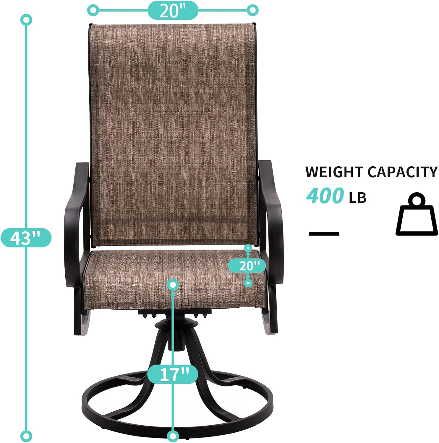 Amopatio High Back Outdoor Dining Chairs Set of 4, All Weather Swivel Patio Chairs, Breathable Garden Outdoor Furniture for Backyard Deck : Patio, Lawn & Garden