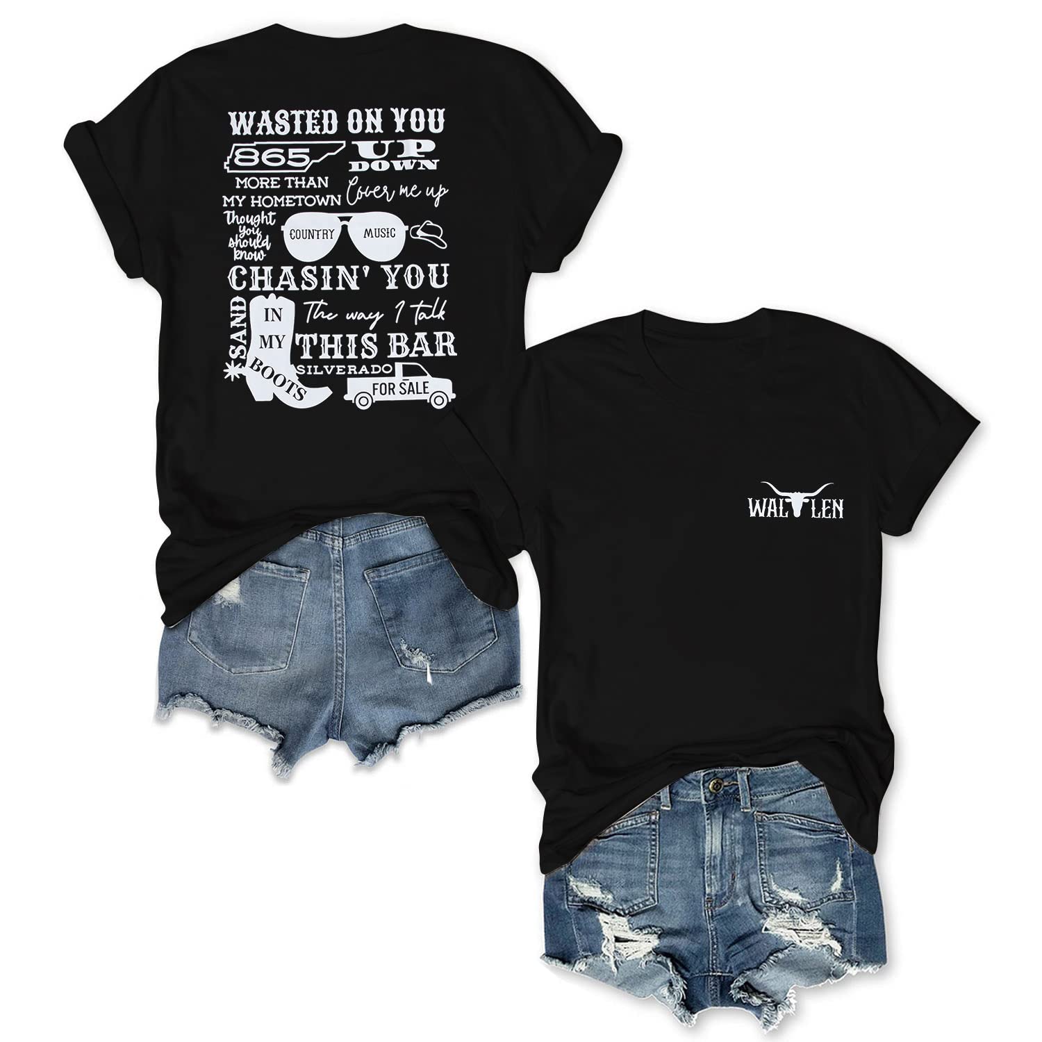 JINTINGCountry Music Shirt Women Country Concert Tshirt Music Lover Gift Shirts Vintage Letter Print Graphic Tee Tops