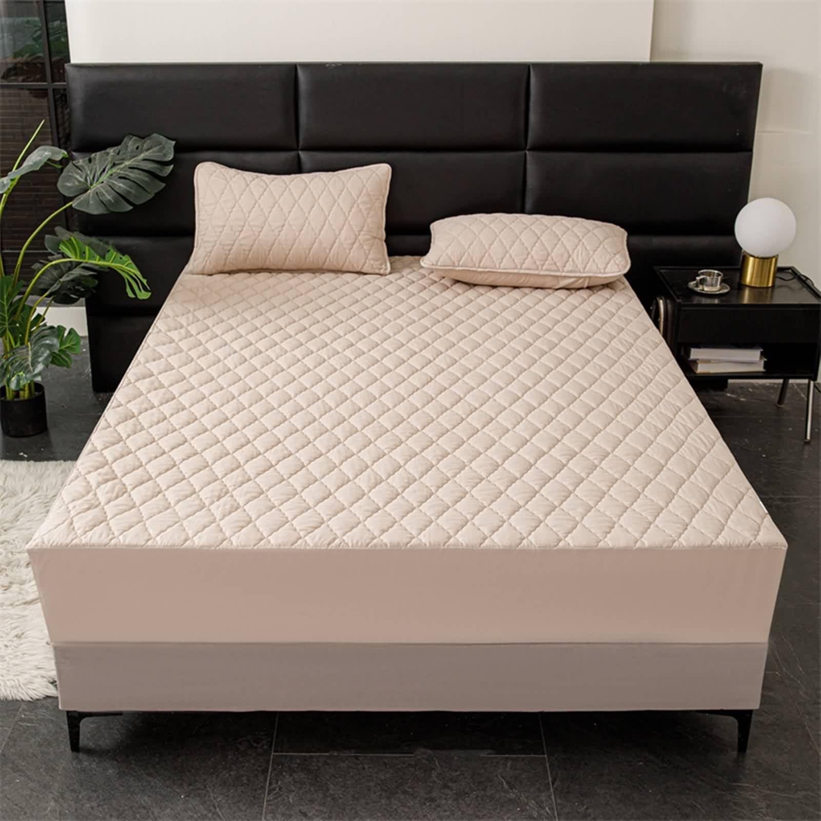 Morbido lenzuolo con angoli, da donna, in cotone e poliestere, confortevole, color cachi chiaro, 218 x 198 cm, 1 pezzo