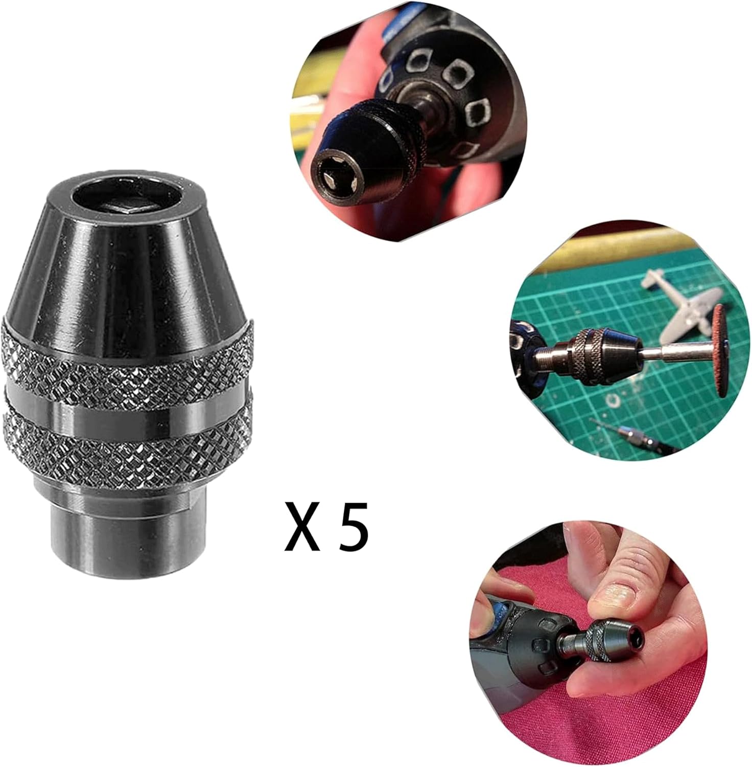 4486 Dremel Chuck Multi Quick Change Keyless Chuck for Dremel Rotary Tools 100 200 275 285 300 398 400 750 770 780 781 800 3000 4000 7700 8200 8220 (5/Pack)