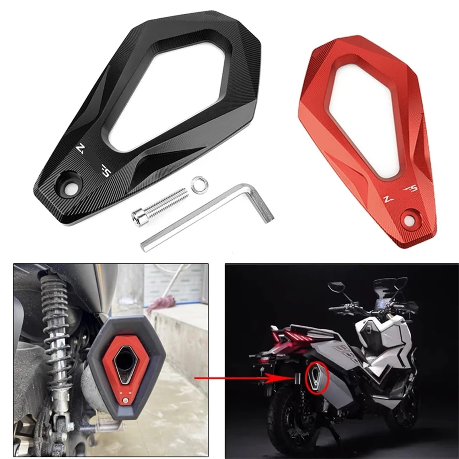 Protector de punta de tubo de escape for motocicleta, compatible con Zontes 368G, 368M, 368K, 368D, 368E, 400G y 368.