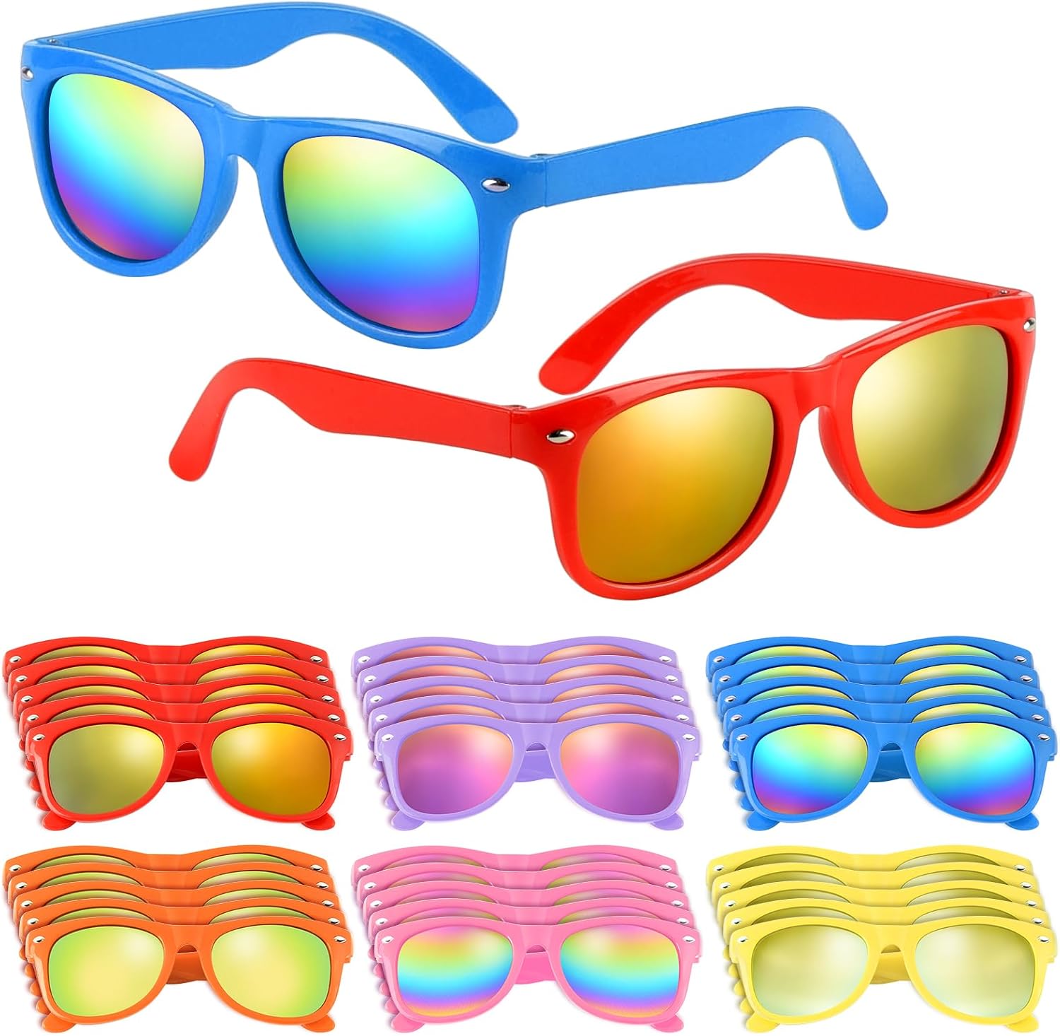 MEEZY 30/60Pcs Sunglasses Bulk Neon Sunglasses for Party Favors Goody Bag Fillers Summer Pool Beach