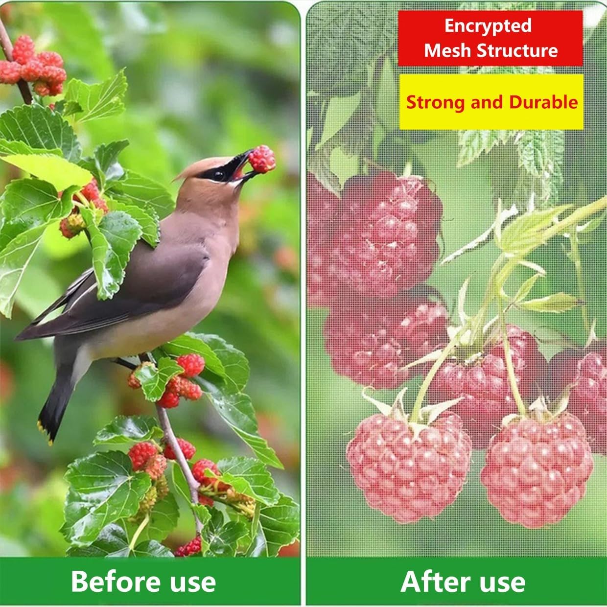 Fruit Tree Netting, Bird Plant Protection Cover Reusable Garden with Drawstring and Zipper, for Vegetables, and(100x150cm)