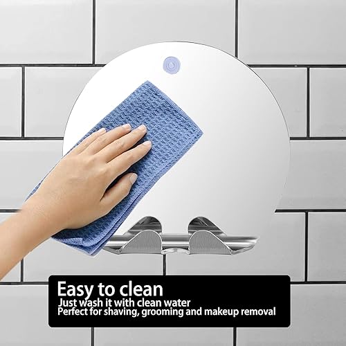 Miniatura 2 de Espejo de ducha antivaho para baño, sin niebla, afeitado, redondo, espejo de afeitado, espejo de afeitado, antiniebla, para colgar en la pared,