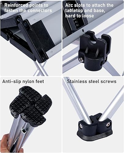 Miniatura 7 de iClimb Mesa plegable de camping compacta ultraligera con bolsa de transporte (negro - S)