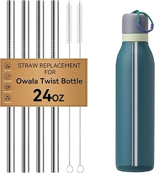 4 Pcs Metal Straw for Owala 24 oz Twist Water Bottle