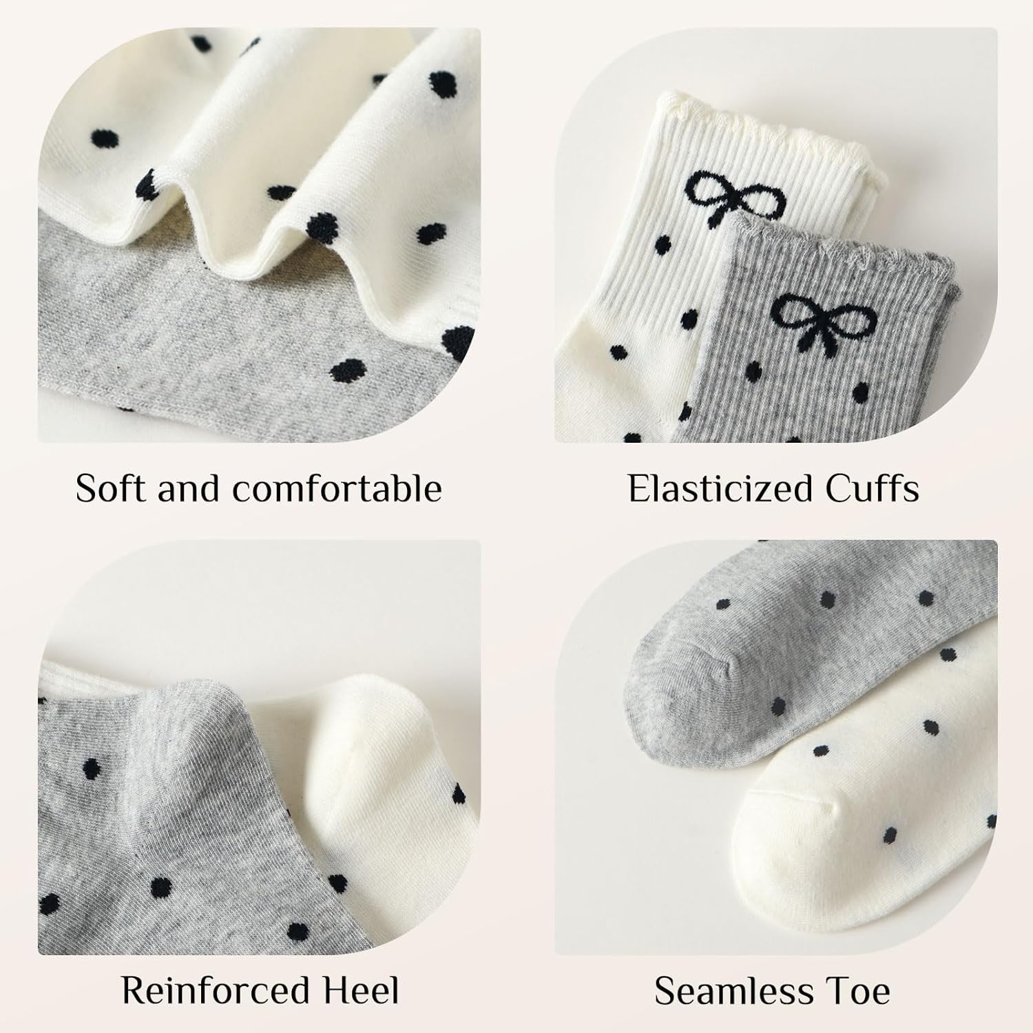 Women's Cute Lace Trim Bow Socks, Casual Athletic Ruffle Frilly Cotton Calf Socks for Women Ladies - Image 4