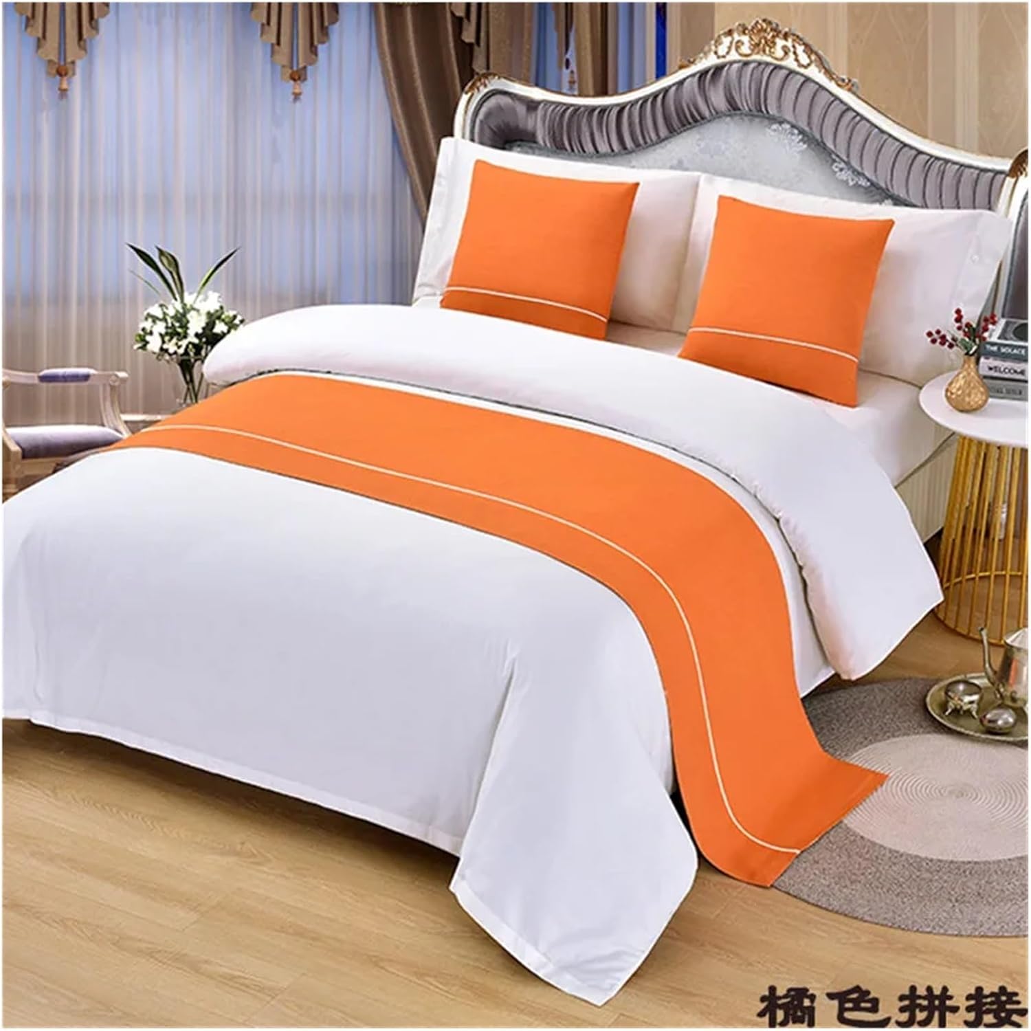 Bed Runner Simplicity Bed Spread Patchwork Bed Flag Home Hotel Decoration Bed Towel Cover(Veemi 06,50x210cm Bed Runner)