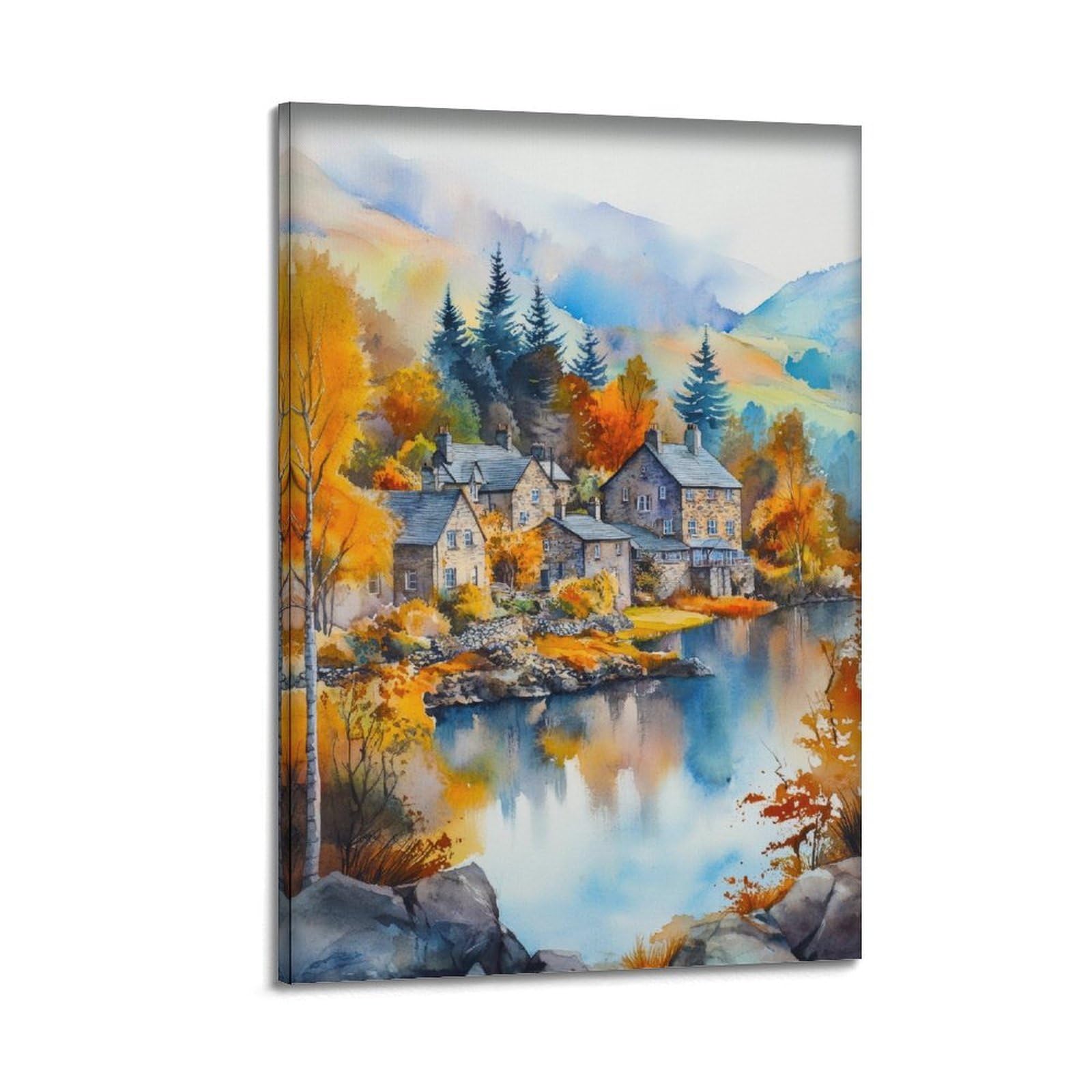 xiaoxiaoshen Ambleside Lake District England Canvas Poster Wall Art Prints Room Aesthetic Murals Bedroom And Living Decorations 24x36inch(60x90cm)