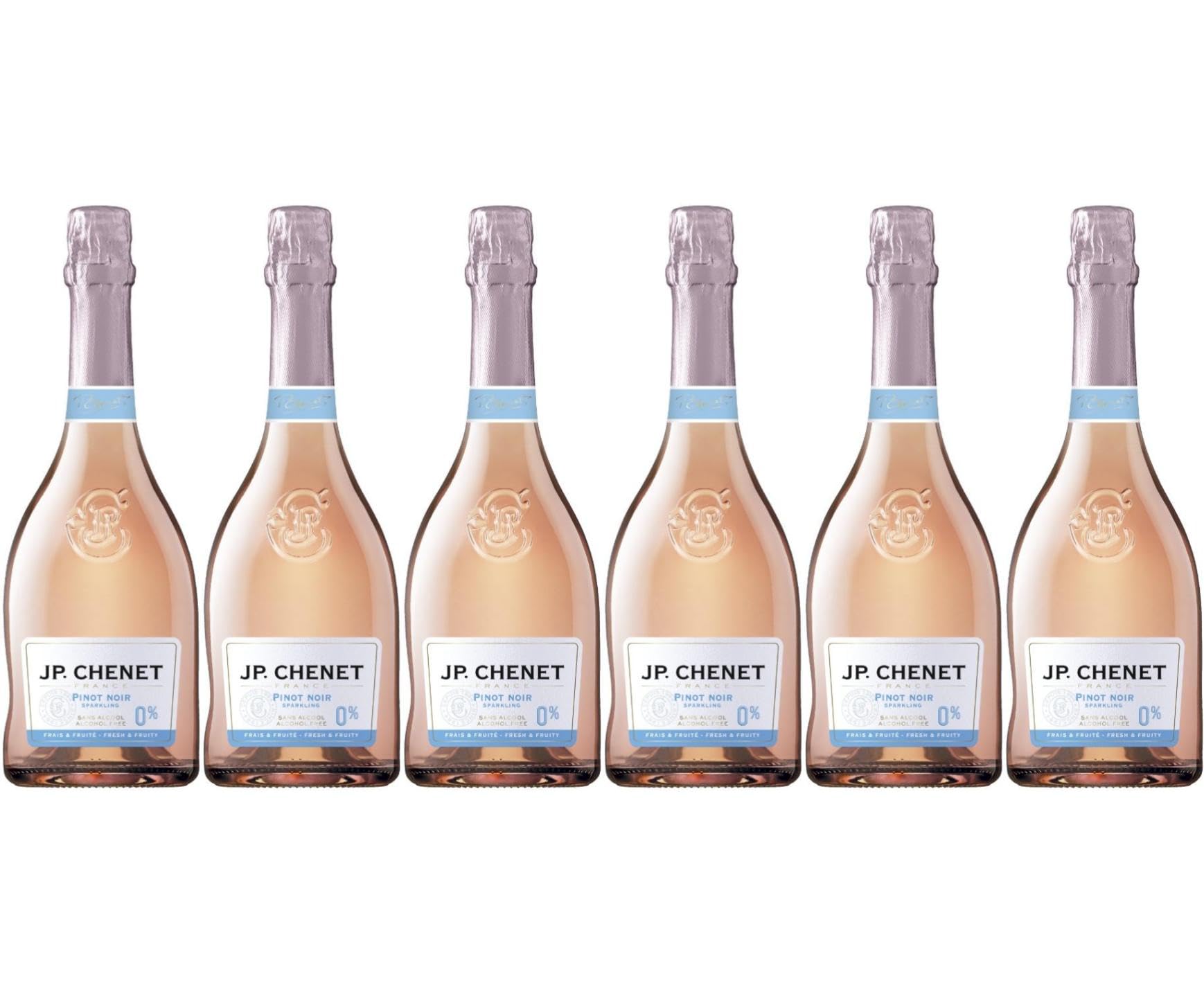 JP. Chenet Free - Alcohol free Sparkling Rosé Wine - Pinot Noir - No added flavours, authentic taste - Origin : France (6 x 0.75 L)