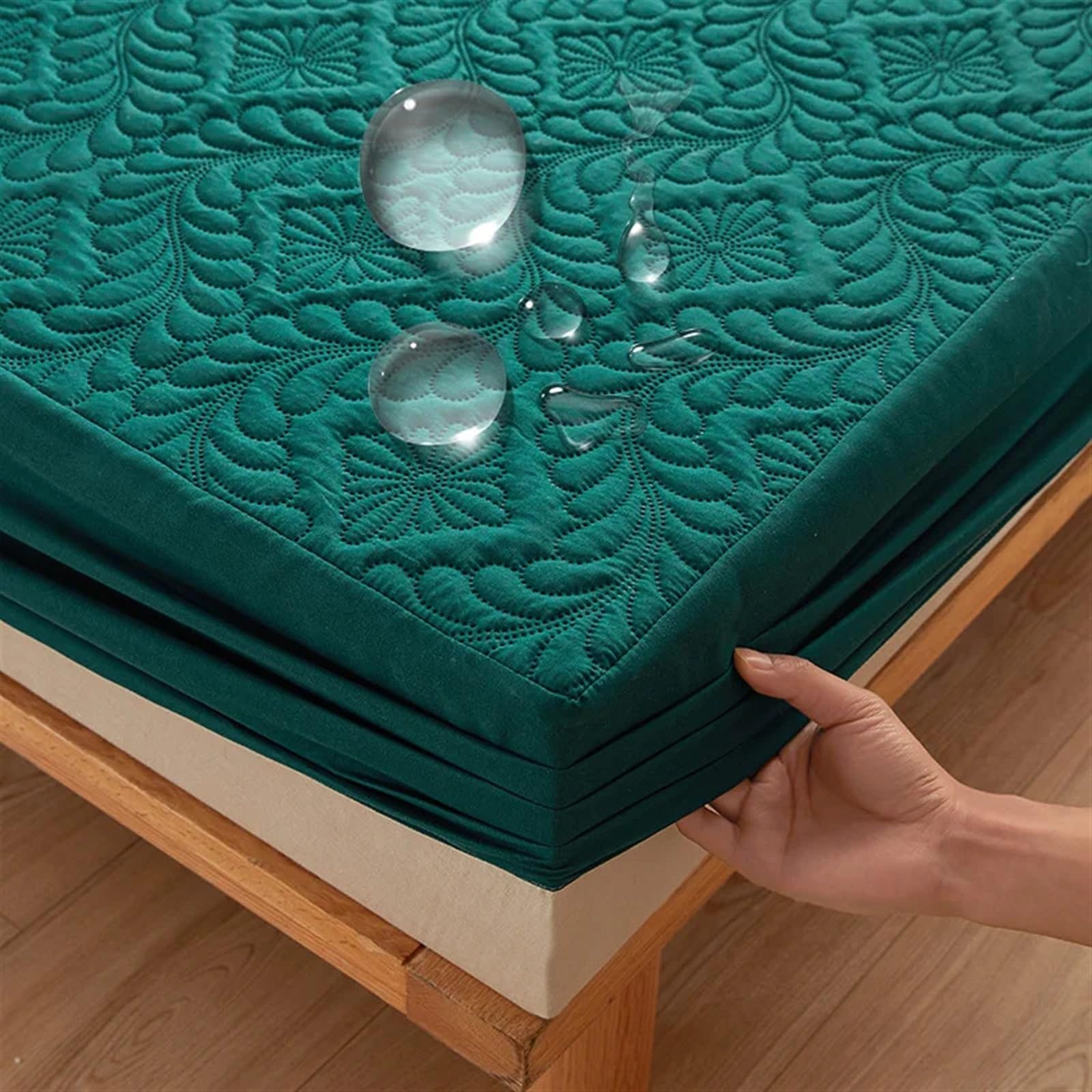 Wasserdichter Matratzenbezug Wasserdichter, gesteppter Matratzenschoner, atmungsaktiver Matratzenbezug, Spannbettlaken, ohne Kissenbezug(120x200x30cm)
