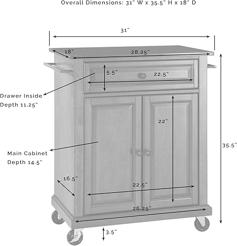 Vista 25 de Crosley Furniture Carrito rodante pequeño de granito compacto con estantes, soporte para microondas con toallero, color negro