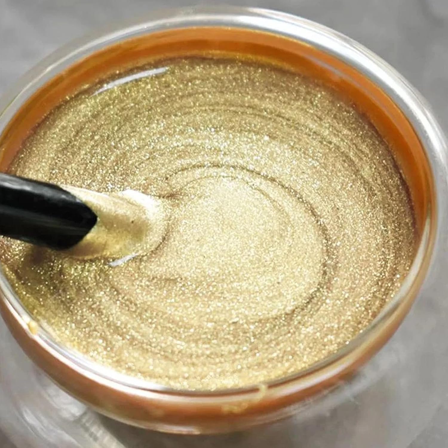 Wetterbeständige Goldfarbe auf Wasserbasis, wasserfeste, langlebige, nicht verblassende Farbe auf Wasserbasis, Blattgoldfarbe auf Wasserbasis für Kunst, Malerei und Kunsthandwerk (Gold, 500g)