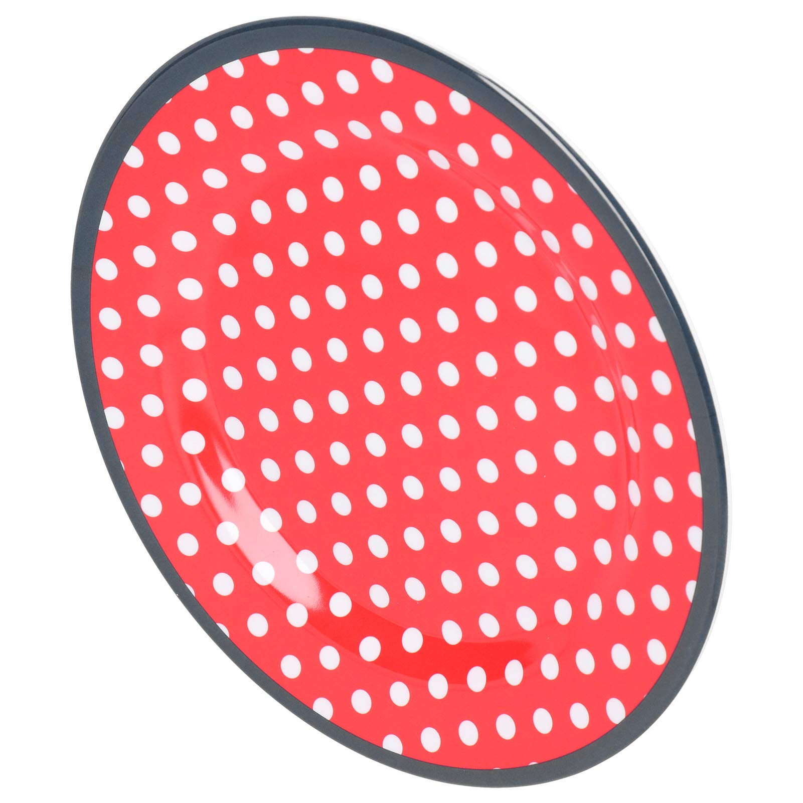 12 pièces assiettes à salade Premium ensemble assiettes de vaisselle en mélamine durables pour cuisine restaurant usage domestique couleur comme indiqué taille 22,6 cm 9 po (point rouge)