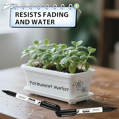 Miniatura 7 de coruscant Marcadores permanentes de punta fina a granel, paquete de 18 unidades de secado rápido, impermeables, a prueba de manchas, tinta