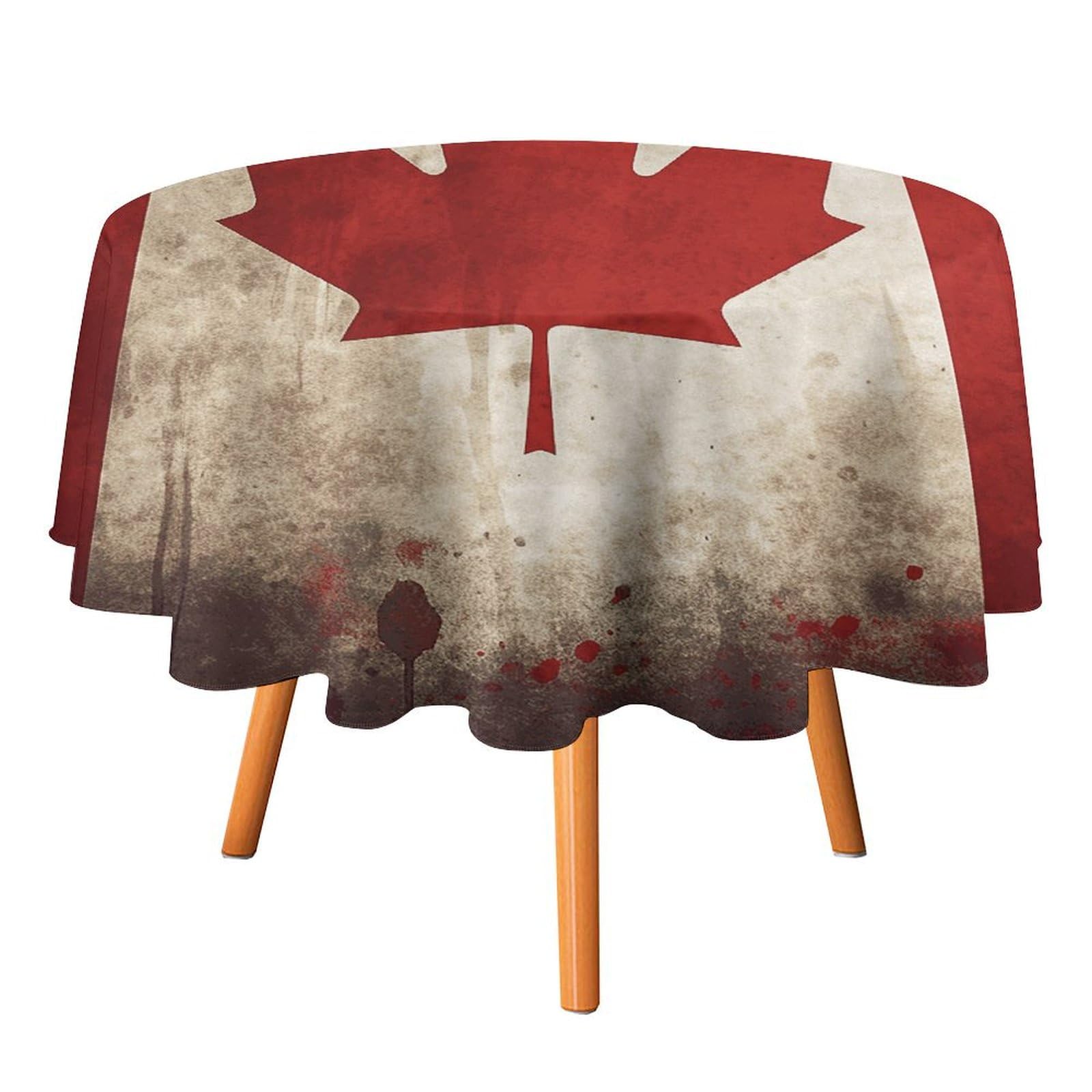 Nappe de table ronde rétro en polyester résistant pour cuisine Ø 178 cm