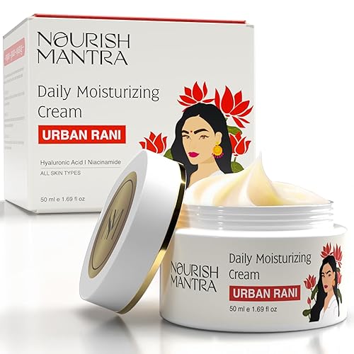 NOURISH MANTRA - Crema hidratante diaria Urban Rani Crema facial hecha con ácido hialurónico, niacinamida y espino cerval de mar Hidratante para